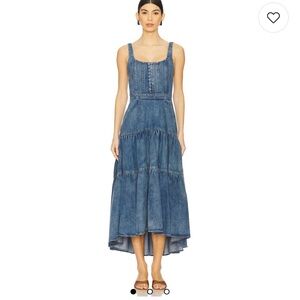 Alice + Olivia Diana Structured Denim Midi Dress in Liana Vintage